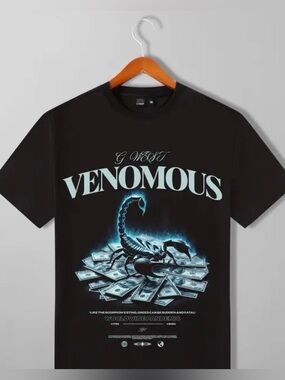 NWT G WEST "Venomous" Scorpion Graphic Tee - Black - Size 2XL